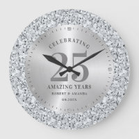 White faux diamonds 25th birthday