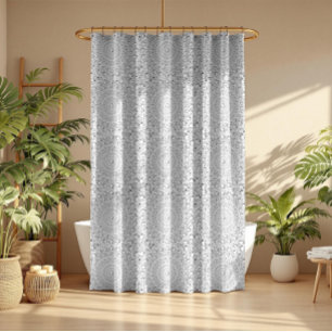 White Faux Diamonds Circles Pattern Shower Curtain