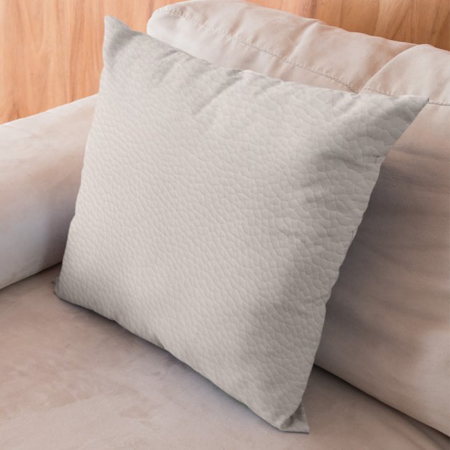 White Faux Leather Pattern Throw Pillow (Creator Uploaded)
