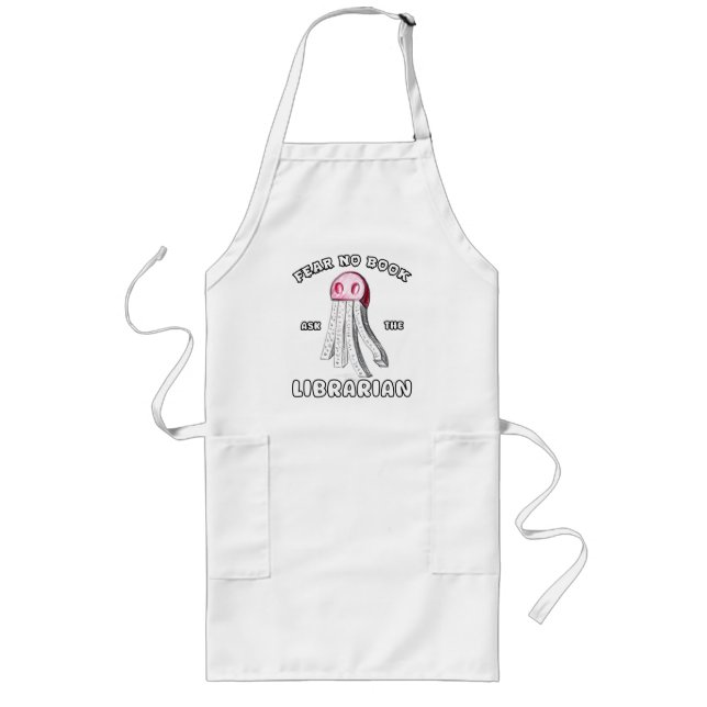 White Fear No Ghost Book Ask The Librarian Long Apron (Front)