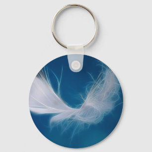 White feather art - symbol of purity and innocence key ring