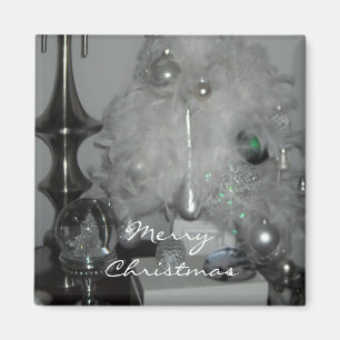 White Feather Christmas Tree Magnet