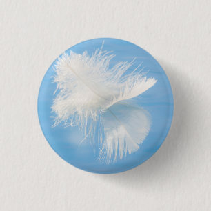 White Feather Reflects on Water   Seabeck, WA 3 Cm Round Badge