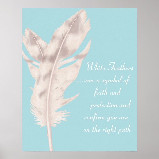 White Feathers and Text Poster (Front)