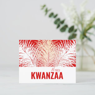 white feathers Black Holiday Happy Kwanzaa Postcard