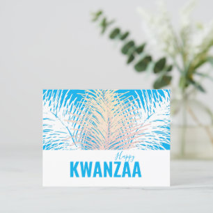 white feathers Black Holiday Happy Kwanzaa Postcard