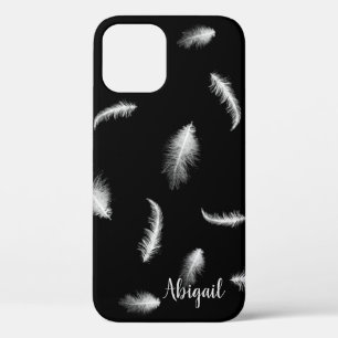 White Feathers On Black Case-Mate iPhone Case