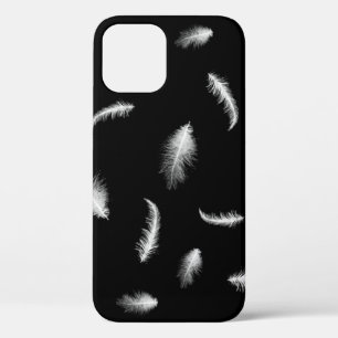 White Feathers On Black Case-Mate iPhone Case