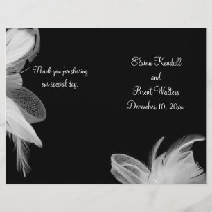 White Feathers Wedding Program