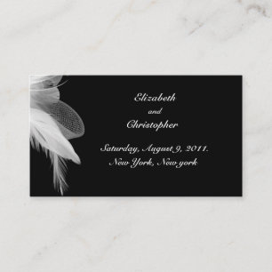 White Feathers Wedding Website Card