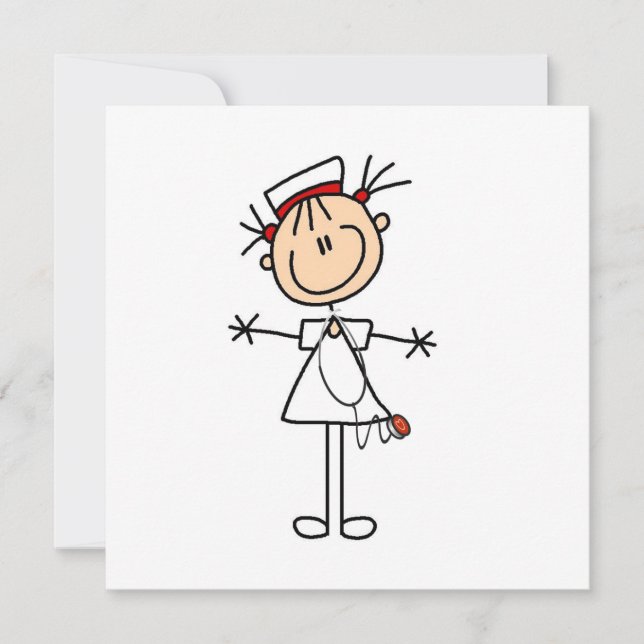 White Female Stick Figure Nurse 2 (Front)