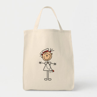 White Female Stick Figure Nurse 2 Gifts Tote Bag