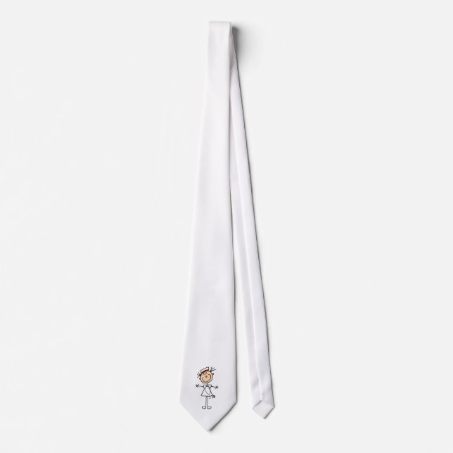 White Female Stick Figure Nurse 2 Tie (Front)