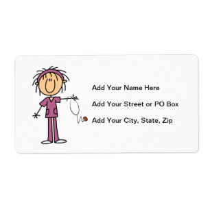 White Female Stick Figure Nurse T-shirts and Gifts