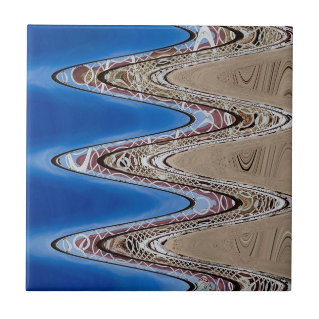White Fence Wavy Abstract, 2018 | SVP Images Ceramic Tile (Front)