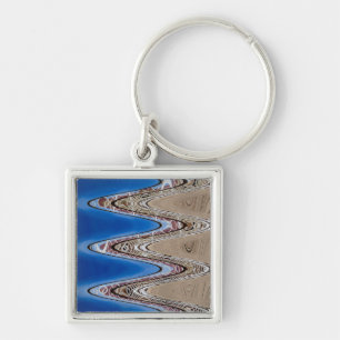 White Fence Wavy Abstract, 2018 SVP Images Key Ring