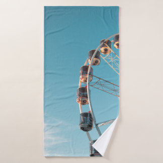 White ferries wheel in the morning bath towel