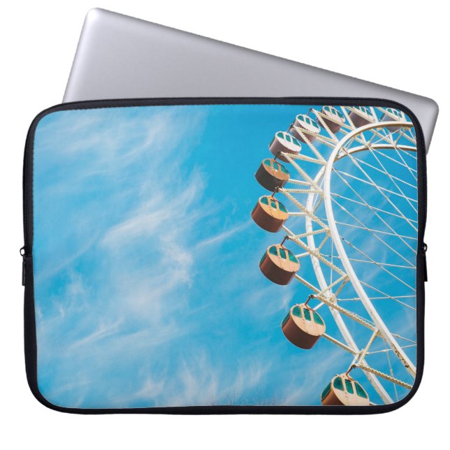 White Ferris wheel under clear sky in the morning Laptop Sleeve (Front)