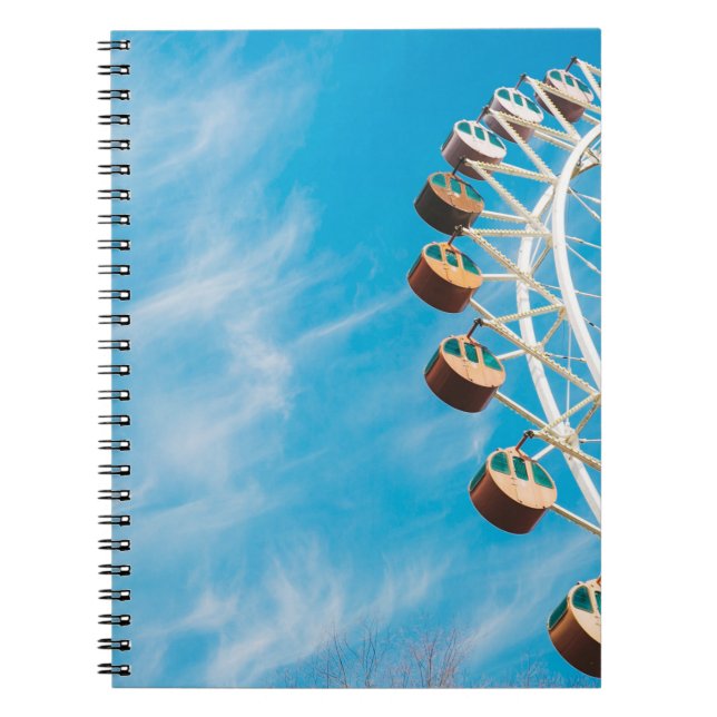 White Ferris wheel under clear sky in the morning Notebook (Front)