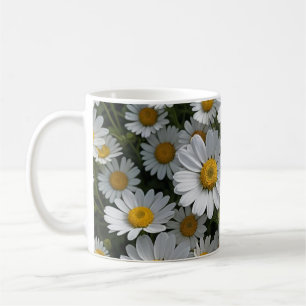 White Feverfew Flowers Coffee Mug