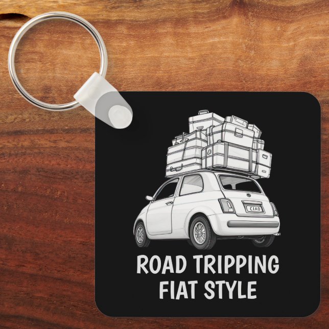 White Fiat Car Key Ring (Front)