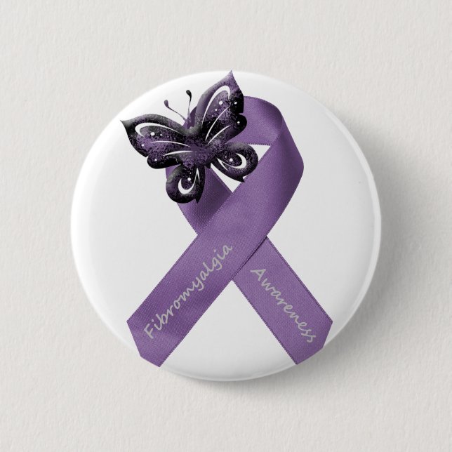 White Fibromyalgia Button (Front)