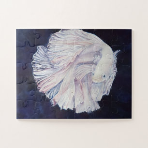 White Fighter Fish Jigsaw Puzzle