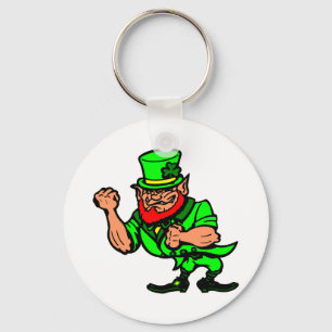 White Fighting Irish Man Key Ring