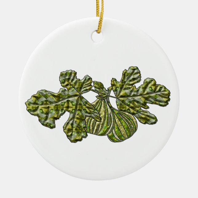 White Figs Ceramic Ornament (Front)