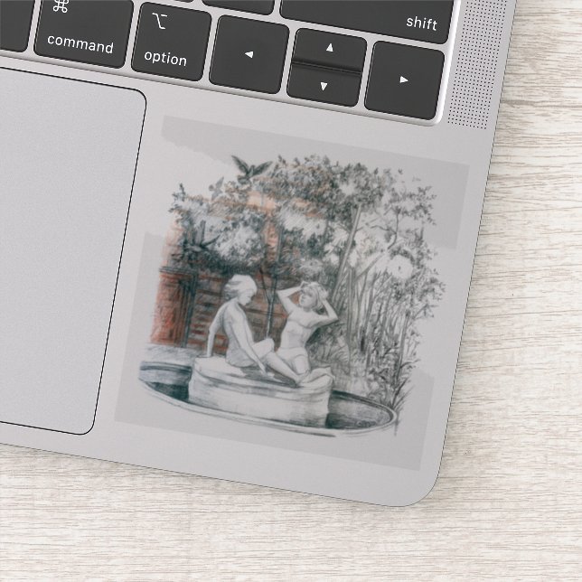 White figures of the girls of the city fountain (Detail)