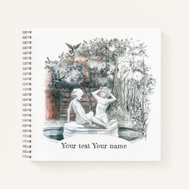 White figures of the girls of the city fountain notebook (Front)