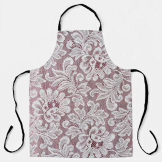 White fine elegance lace texture with seamless bea apron