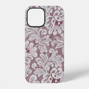 White fine elegance lace texture with seamless bea iPhone 12 case