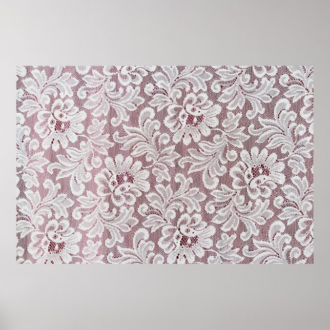 White fine elegance lace texture with seamless bea poster (Front)