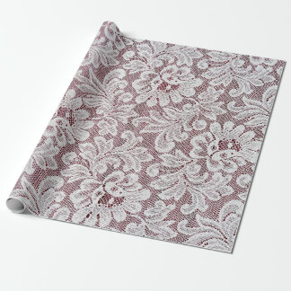 White fine elegance lace texture with seamless bea wrapping paper