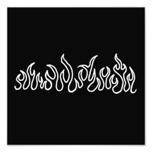 White Fire Flames Blaze Outline Photo Print