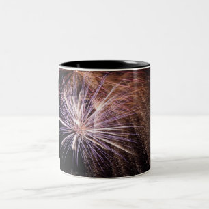 White Fireworks Two-Tone Coffee Mug