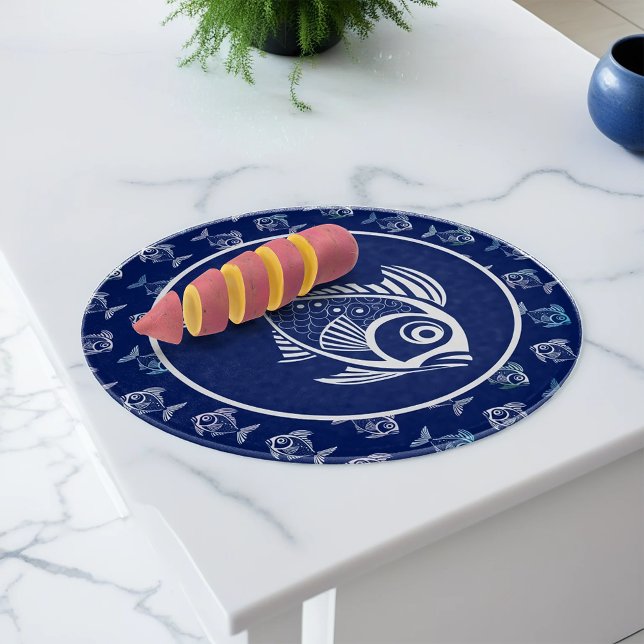 White Fish In The Deep Blue Sea Cutting Board (Creator Uploaded)