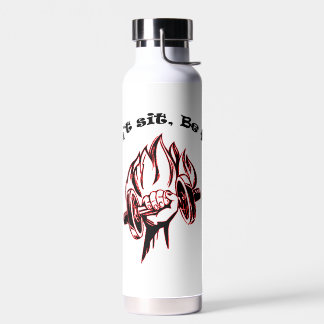 White fitness water bottle
