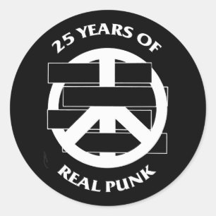 White Flag  25 year peace sign sticker sheet
