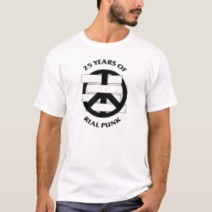 White Flag 2 sided 25 Year Peace Sign White T-Shirt