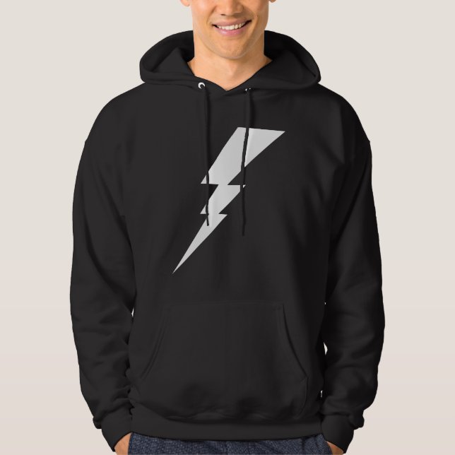 White Flash Lightning Bolt Hoodie (Front)