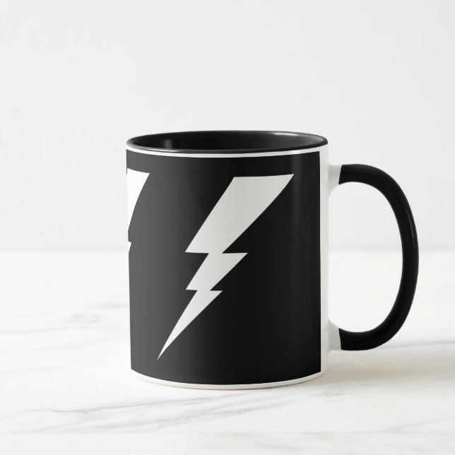 White Flash Lightning Bolt Mug (Right)