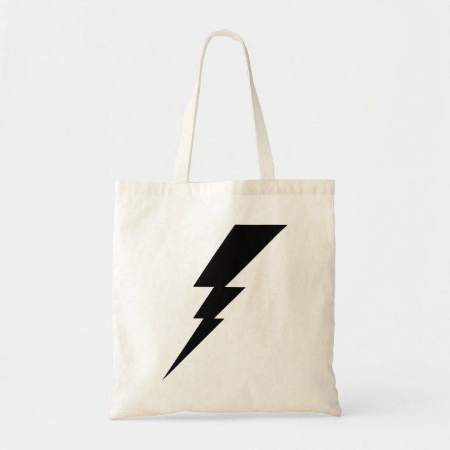 White Flash Lightning Bolt Tote Bag (Front)