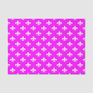 White Fleur-de-lis on Pink Tissue Paper