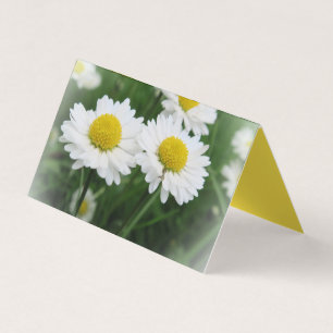 white floer Custom Horizontal Tent Fold Folded Business Card