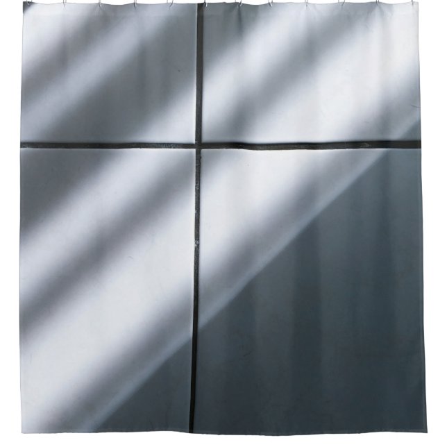 White floor tiles shower curtain (Front)