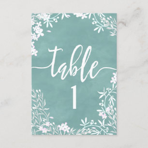 White Floral Any Colour Table Number Seating Chart