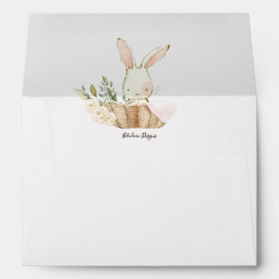 White Floral Baby Boy Birth Announcement Envelope