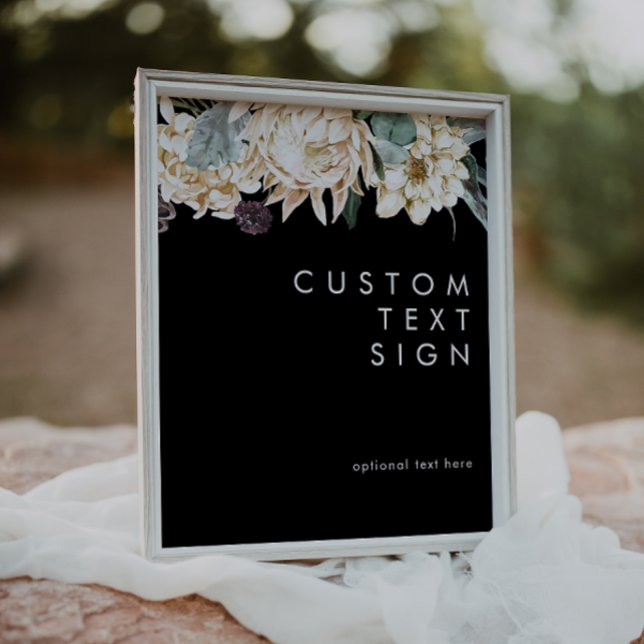 White Floral | Black Cards and Gifts Custom Sign (Creator Uploaded)
